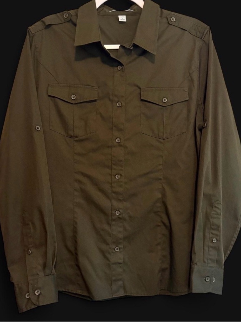 Port Authority Olive Green
Military Utility Shirt Roll Tab Sleeve Gorpcore Large